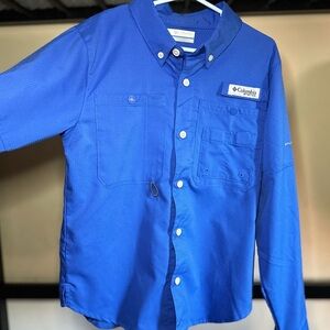 Boys Columbia Blue Button-Up Shirt